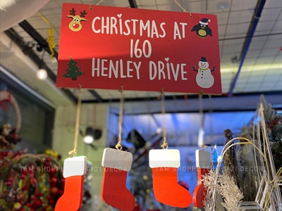 Vớ gỗ Noel treo trang trí Giáng Sinh PKT-X-06